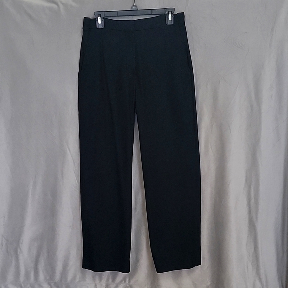 COS Wool Straight Leg Pants, Waist High Rise, Size 8, Length 2.5", Color Navy